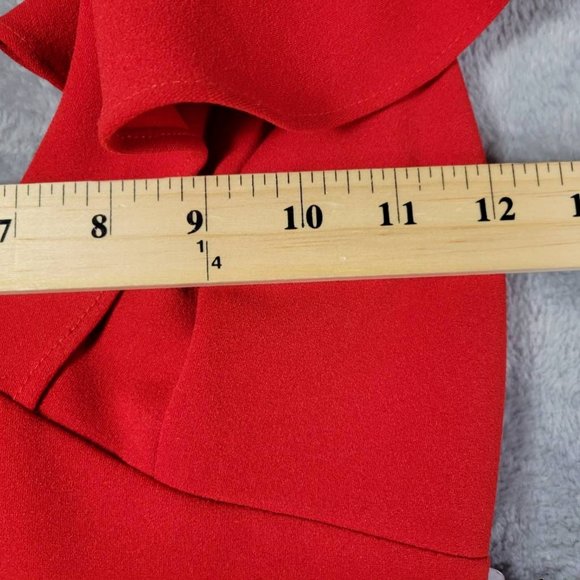 Jump Apparel Womens Fit & Flare Dress Red Stretch V Neck Cap Sleeve XS New - Picture 3 of 9